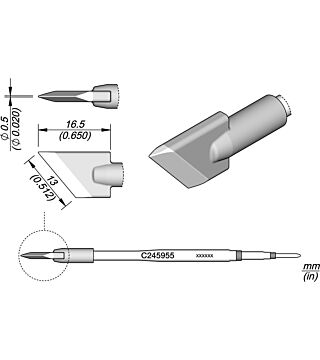 Knife shaped soldering tip, 13 x 0.5 mm, C245955