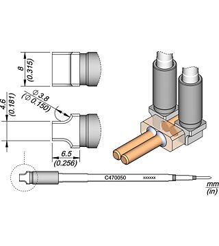 Soldering tip for special connectors, D 3.8 mm, C470050