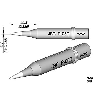 Soldering tip for 30ST/40ST/SL2020 and IN2100, CLASSIC series, R05D