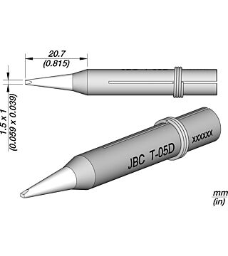 Soldering tip for 30ST/40ST/SL2020 and IN2100, CLASSIC-series, T05D