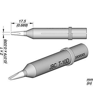Soldering tip for 30ST/40ST/SL2020 and IN2100, T10D