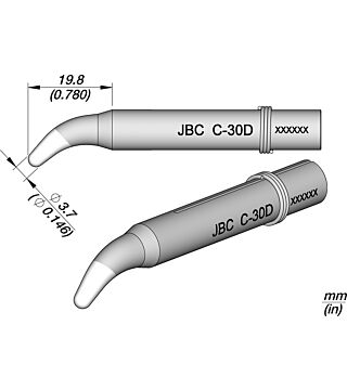 C-30D Long-life soldering tip, beveled, 3.7 x 19.8 mm, 0550608