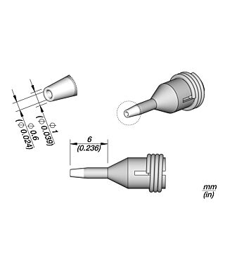 Desoldering nozzle D: 0.6 mm, throughhole, C360001