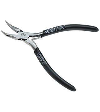 Precision needle-nose pliers, curved, without cut