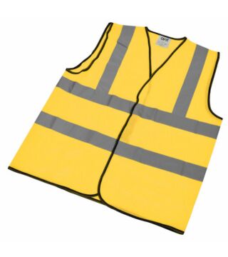 Safety warning vest, yellow