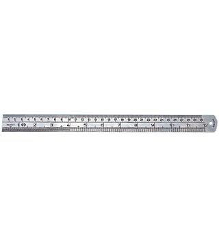 Steel ruler, metric/inch, 300 mm
