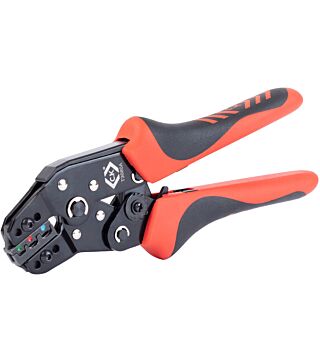 Crimping pliers with ratchet mechanism for insulated cable connectors, 0.25-2.5 mm²