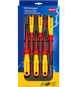VDE screwdriver package slotted / Phillips® / Pozidriv®, 6 pieces