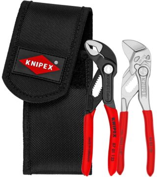Mini pliers set in tool belt pouch, 2 pieces