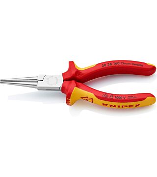 Long nose pliers, chrome-plated, insulated 160 mm
