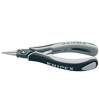 ESD precision electronics gripping pliers, burnished, 130 mm