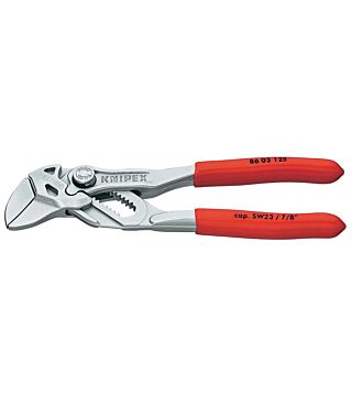 Mini pliers wrench, pliers and wrench in one tool, chrome-plated, 125 mm