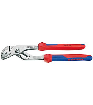 Water pump pliers with grooved joint, chrome-plated, with multi-component grips, 250 mm