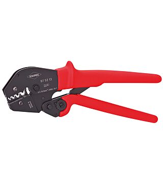 Crimping pliers, also for two-hand operation, black oxide finish, for uninsulated cable lugs + connectors, 250 mm
