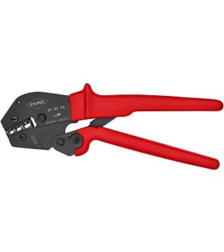 Crimping pliers, also for two-hand operation, burnished, for insulated cable lugs + connectors + butt connectors, 250 mm, sales packaging