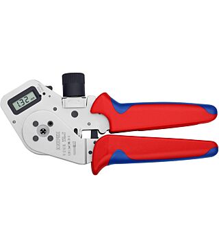 Four-arbor crimping pliers for turned contacts, digital, chrome-plated, 0.08 - 2.5 mm², 195 mm