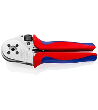 Four-arbor crimping pliers for turned contacts, chrome-plated, 0.14 - 6 mm², 230 mm
