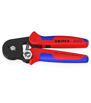 Self-adjusting crimping pliers for ferrules with side entry, burnished, 180 mm, sales packaging