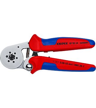 Self-adjusting crimping pliers for end sleeves (ferrules) with side entry, 0.08 - 10 mm², chrome-plated, 180 mm