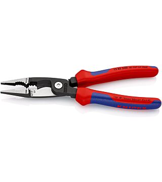 Electrical installation pliers with multi-component sleeves, black atramentized, 200 mm (SB card/blister)