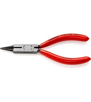 Round-nose pliers with cutting edge (jewelry bending pliers) covered with plastic, black atramentized, 130 mm (SB card/blister)