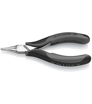 ESD electronics gripping pliers, flat wide jaws, 115 mm