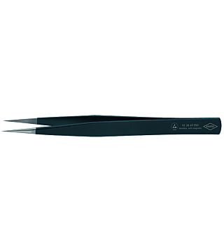 ESD precision tweezers, pointed, straight, 120 mm