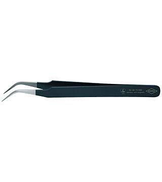 ESD precision tweezers, sickle-shaped, 120 mm