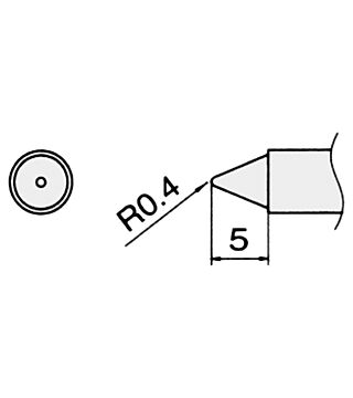 Soldering tip for FM2027 and FM2028, D: 0.4 mm