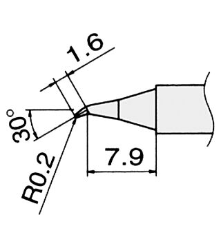 Lötspitze für FM2027 und FM2028, D: 0,2 mm