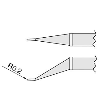 Coppia di punte di dissaldatura per pinzette dissaldanti FM2022, 0,2 mm