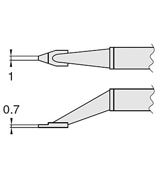 Coppia di punte di dissaldatura per pinzette dissaldanti FM2022, 0,7 x 1 mm