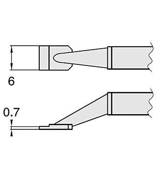 Para końcówek do rozlutowywania do pęsety do rozlutowywania FM2022, 0,7 x 6 mm