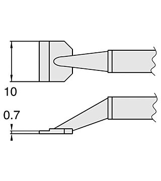 Coppia di punte di dissaldatura per pinzette dissaldanti FM2022, 0,7 x 10 mm