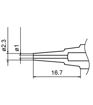 Desoldering nozzle Ø 1.0 mm - long