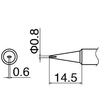 Grot lutowniczy T18, kształt dłuta 0,8 x 0,6 mm