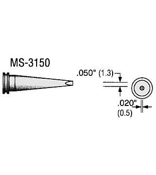 Lötspitze MS-Serie, meißelfrömig lang, B: 1,3 mm