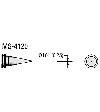 Soldering tip MS series, conical, D: 0.25 mm