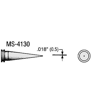 Soldering tip MS series, conical, D: 0.5 mm