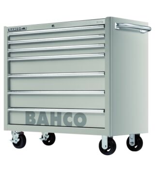 Stainless steel tool box with castors and 7 drawers, 40", 995 mm × 501 mm × 1100 mm
