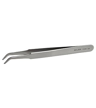 SMD tweezers, stainless steel, gripping angle 60°, 120 mm