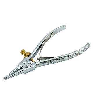 Pliers for external circlips with straight jaws, chrome-plated