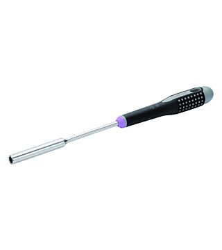 ERGO ™ socket wrench for hexagonal screws with long receptacle and rubber handle