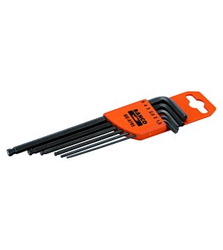 Offset screwdriver set, hexagon with ball end, phosphated, 1.5 mm to 5 mm, 6 pieces