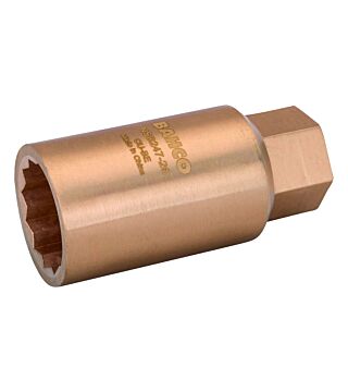 Non-sparking 1/2" spark plug socket insert made of copper beryllium with hexagon profile