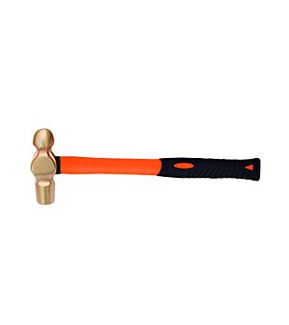 Engineer's hammer with ball pin, copper beryllium head and wooden handle, spark-free