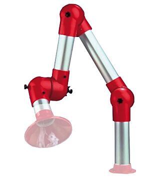 Extraction arm system DN75, 3 joints, 900 mm, red - table mounting