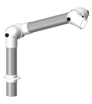 Extraction arm system DN50 2 joints, 445 mm, white - table mounting