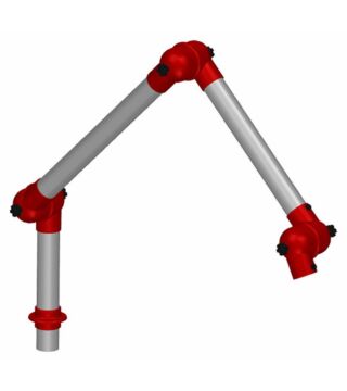 Extraction arm system DN50 3 joints, 765 mm, red - table mounting