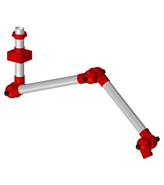 Extraction arm system DN50 3 joints, 910 mm, red - ceiling mounting